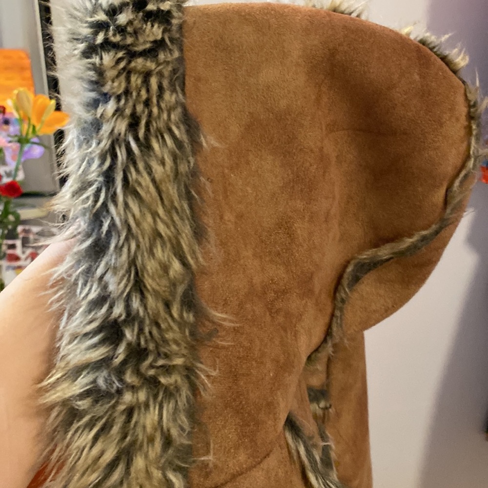 Garnet Hill Faux fur hooded lined jacket - Picture 4 of 4